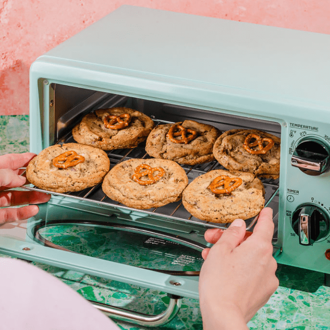 Cookies oven with The Pantry cookies in it
