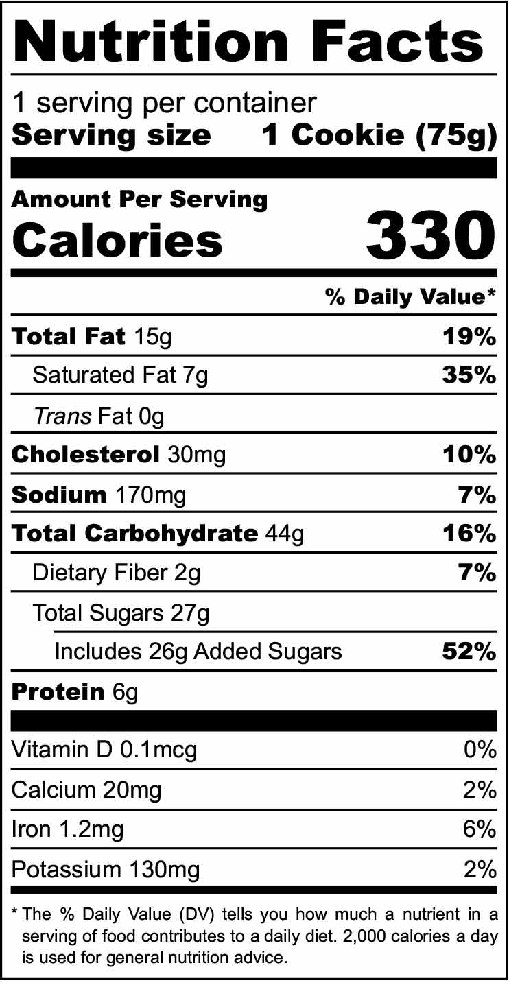 Nutrition facts Fluffernutter x6