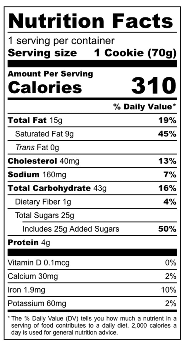 Nutrition facts S'Mores x6