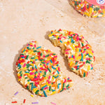 Confetti cookie broken in half