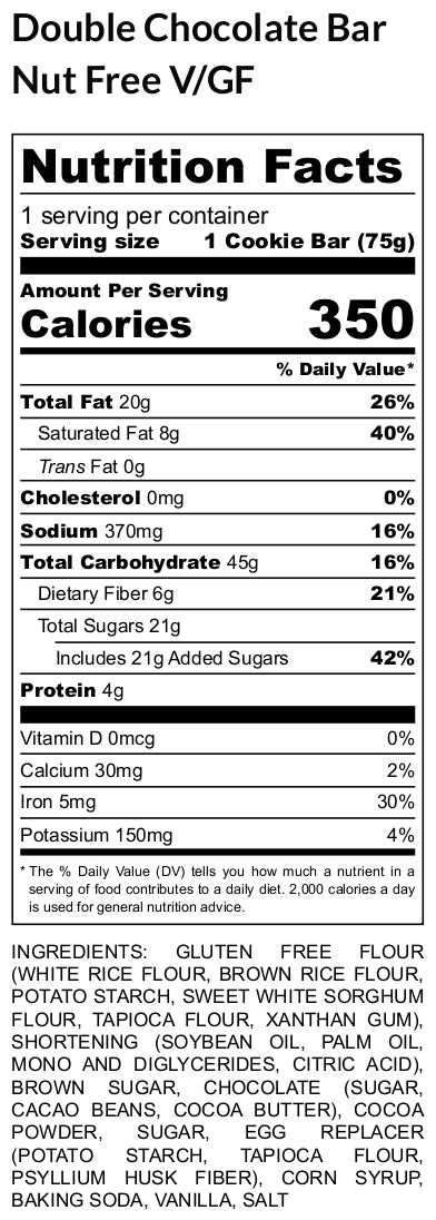 Double Chocolate Bar Nut Free