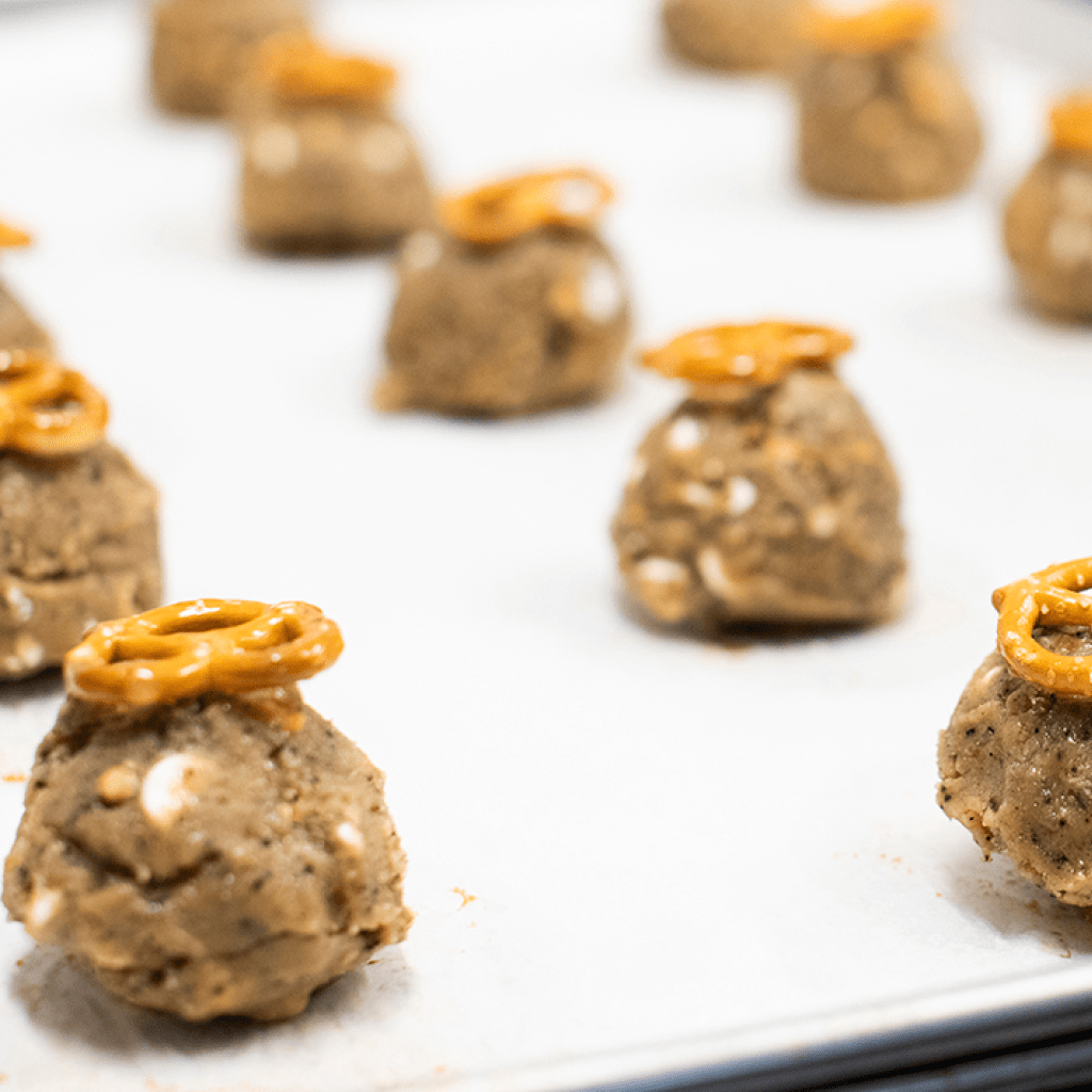 Cookie dough on a tray